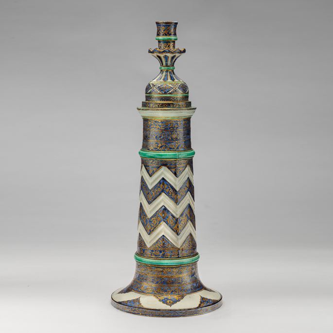 European Ceramic Candlestick made in the Safavid Style | MasterArt